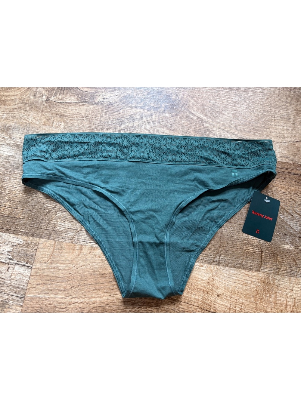 Tommy John XL Women's Cool Cotton Gussett Bikini Brief Underwear Dark Teal